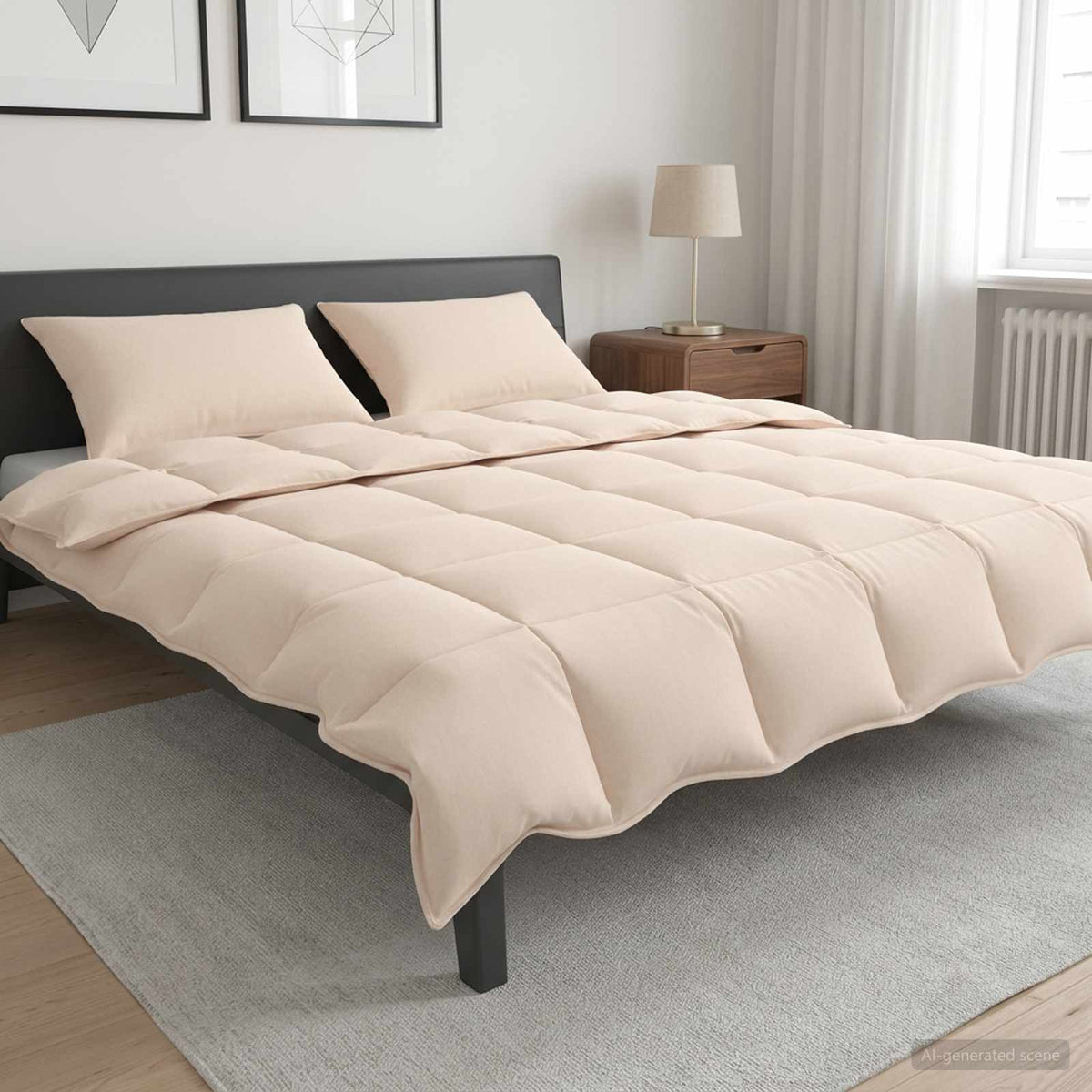 Set di Piumoni 2 pz 200 x 200 cm Tutte le stagioni Beige