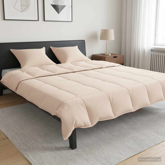 Set di Piumoni 2 pz 200 x 220 cm Tutte le stagioni Beige