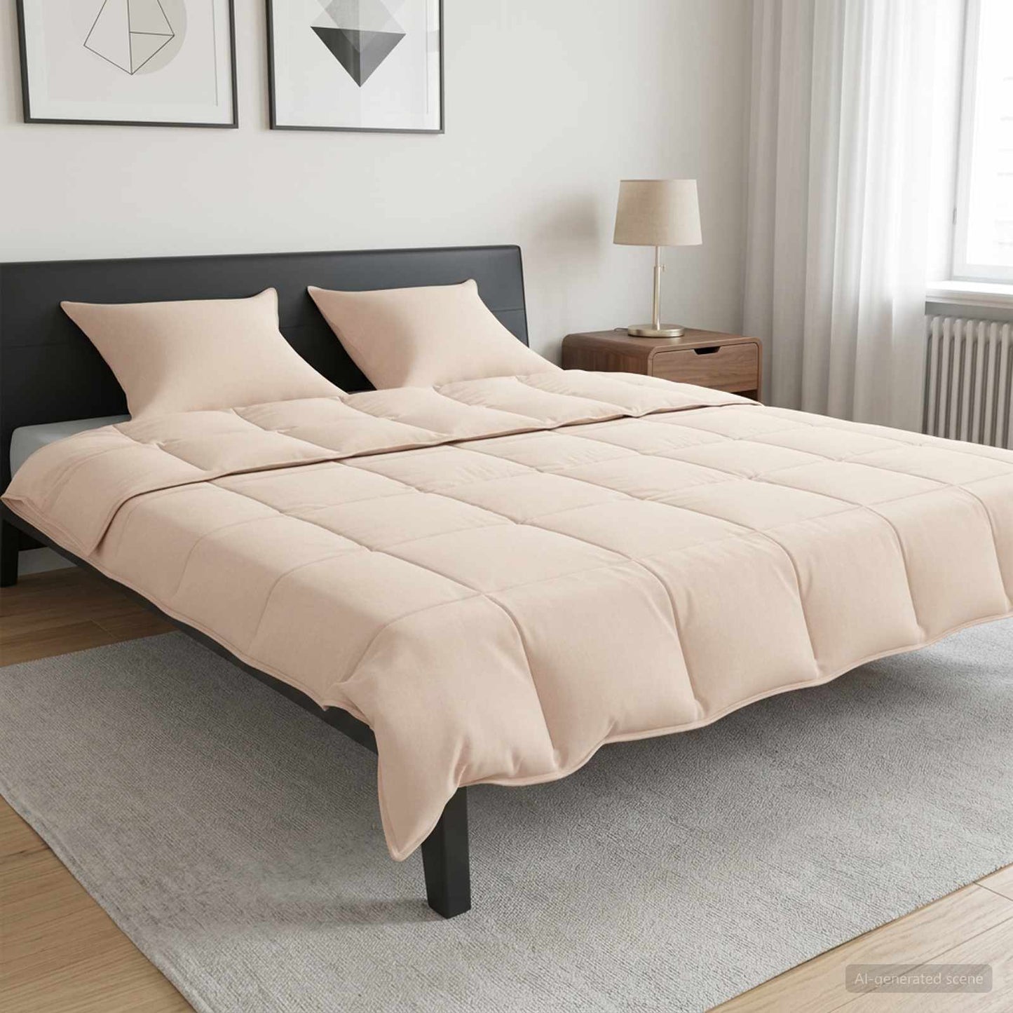 Set di Piumoni 2 pz 200 x 200 cm Tutte le stagioni Beige