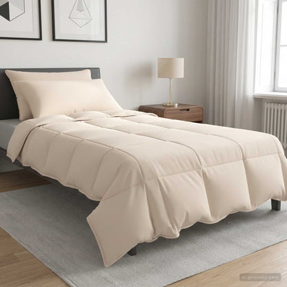 Set di Piumoni 2 pz 140 x 220 cm Tutte le stagioni Beige