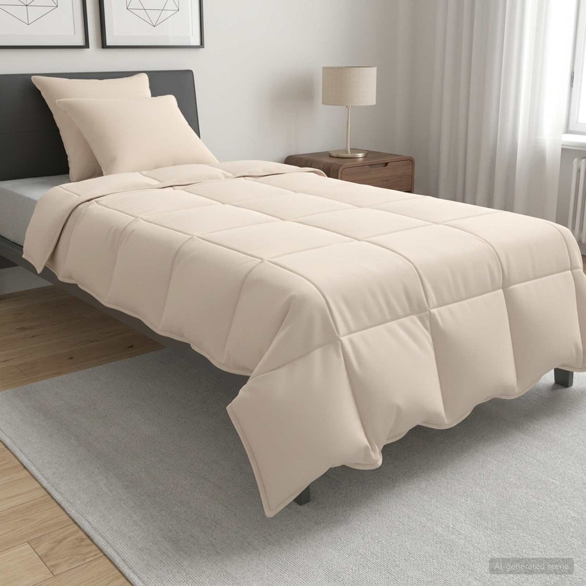 Set di Piumoni 2 pz 140 x 220 cm Tutte le stagioni Beige