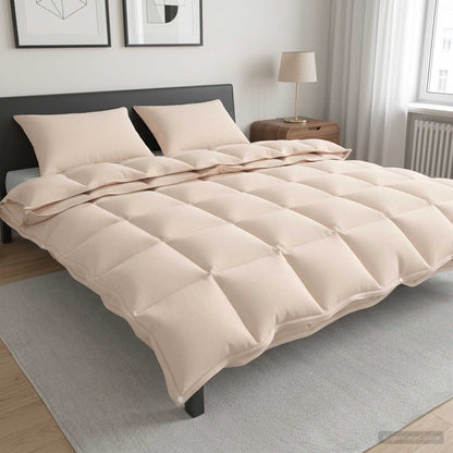 Set di Piumoni 2 pz 240 x 220 cm Kapok e Poliestere Beige