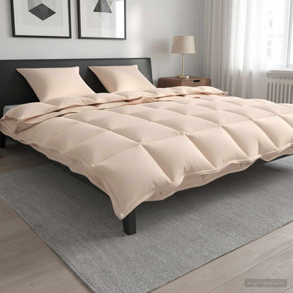Set di Piumoni 2 pz 200 x 200 cm Kapok e Poliestere Beige