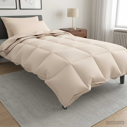 Set di Piumoni 2 pz 155 x 220 cm Kapok e Poliestere Beige
