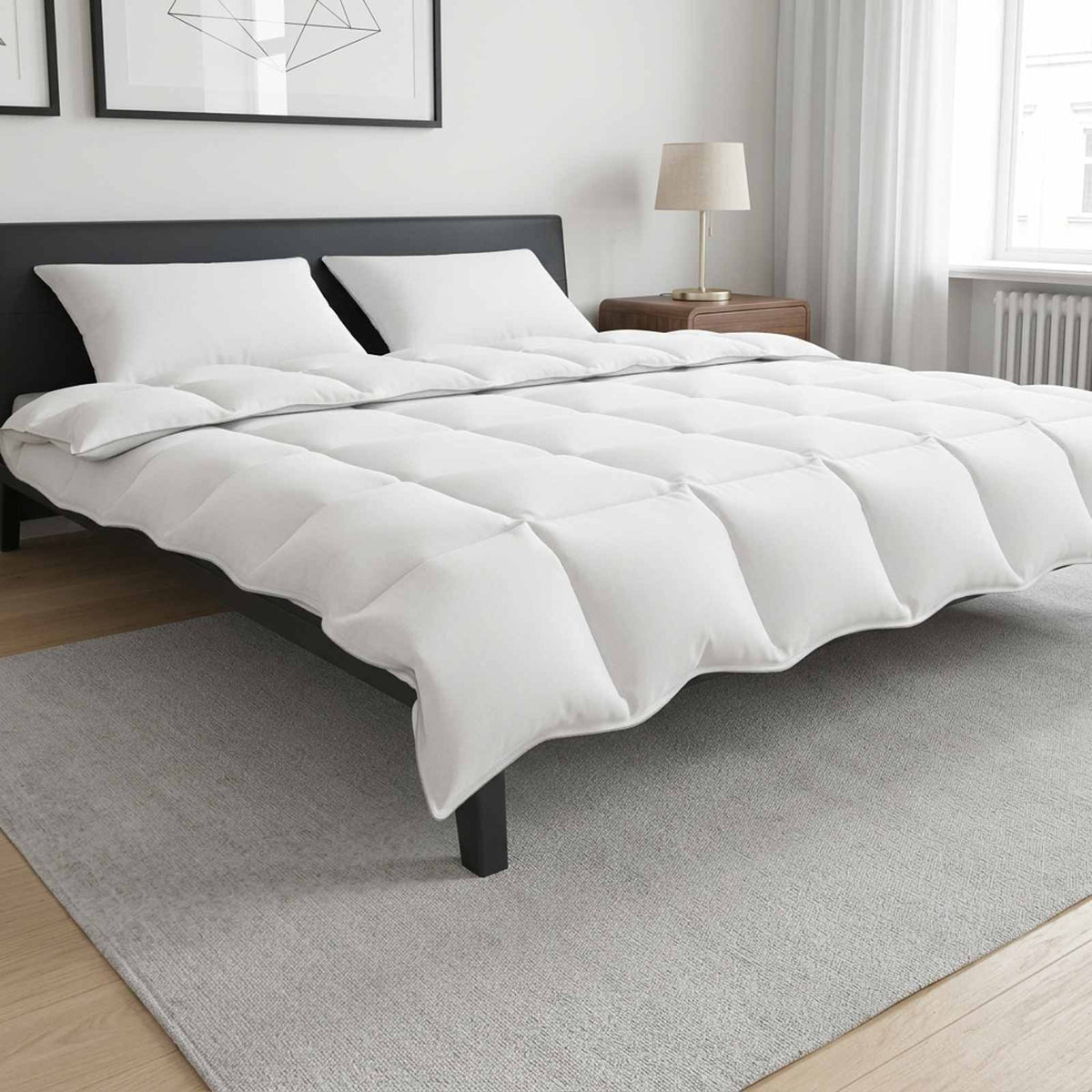 Set di piumoni 200 x 240 cm No Cotone, Bambù, Poliestere Bianco