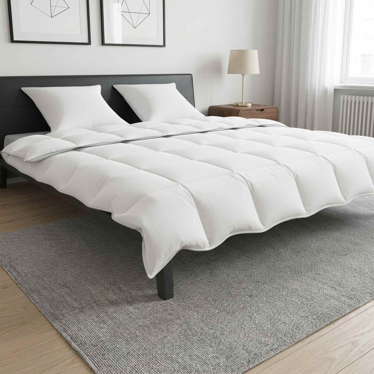 Set copripiumino invernale 3 pz Bianco Fibra di bambù