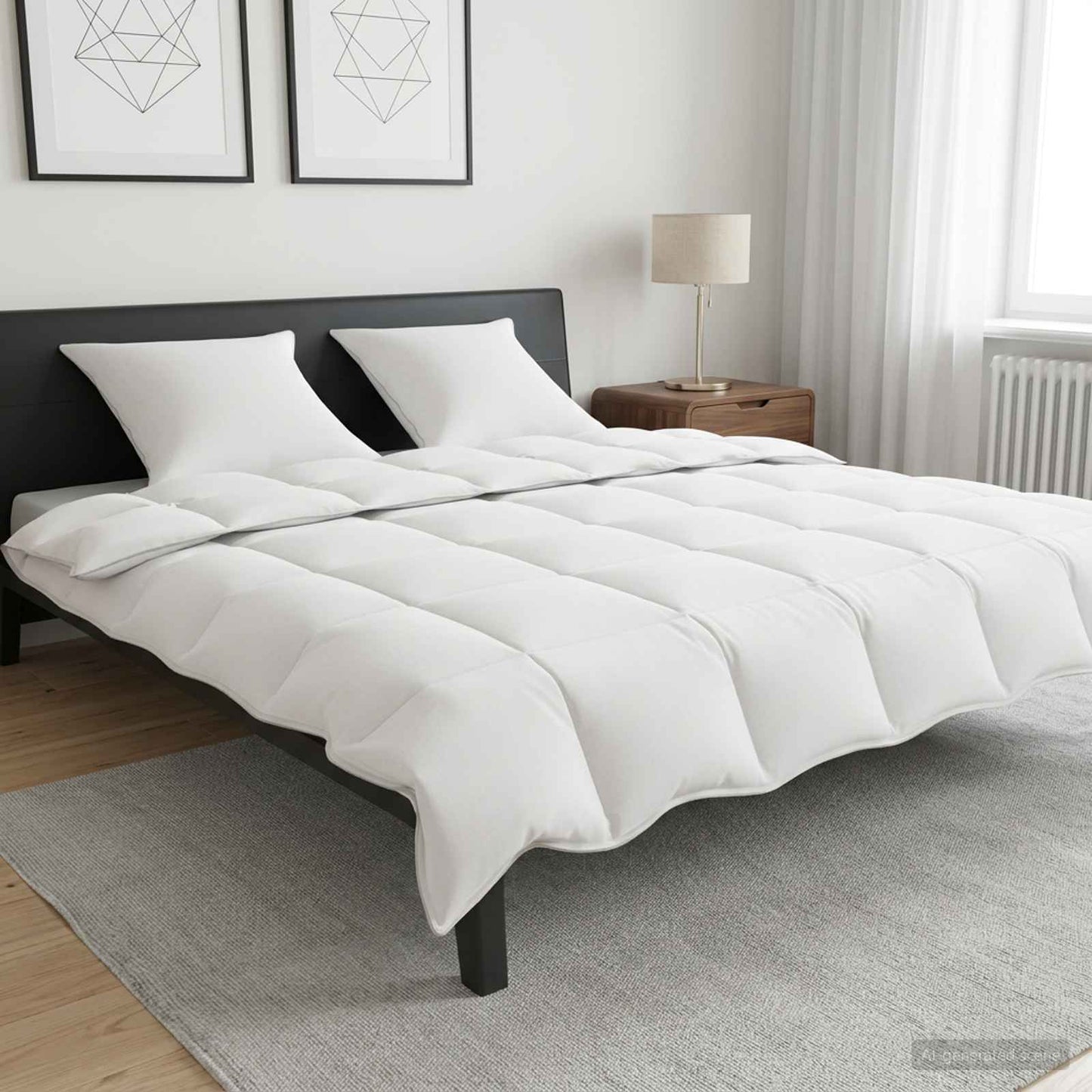Set di Piumoni Bianco 200 x 200 cm Poliestere, Bamboo