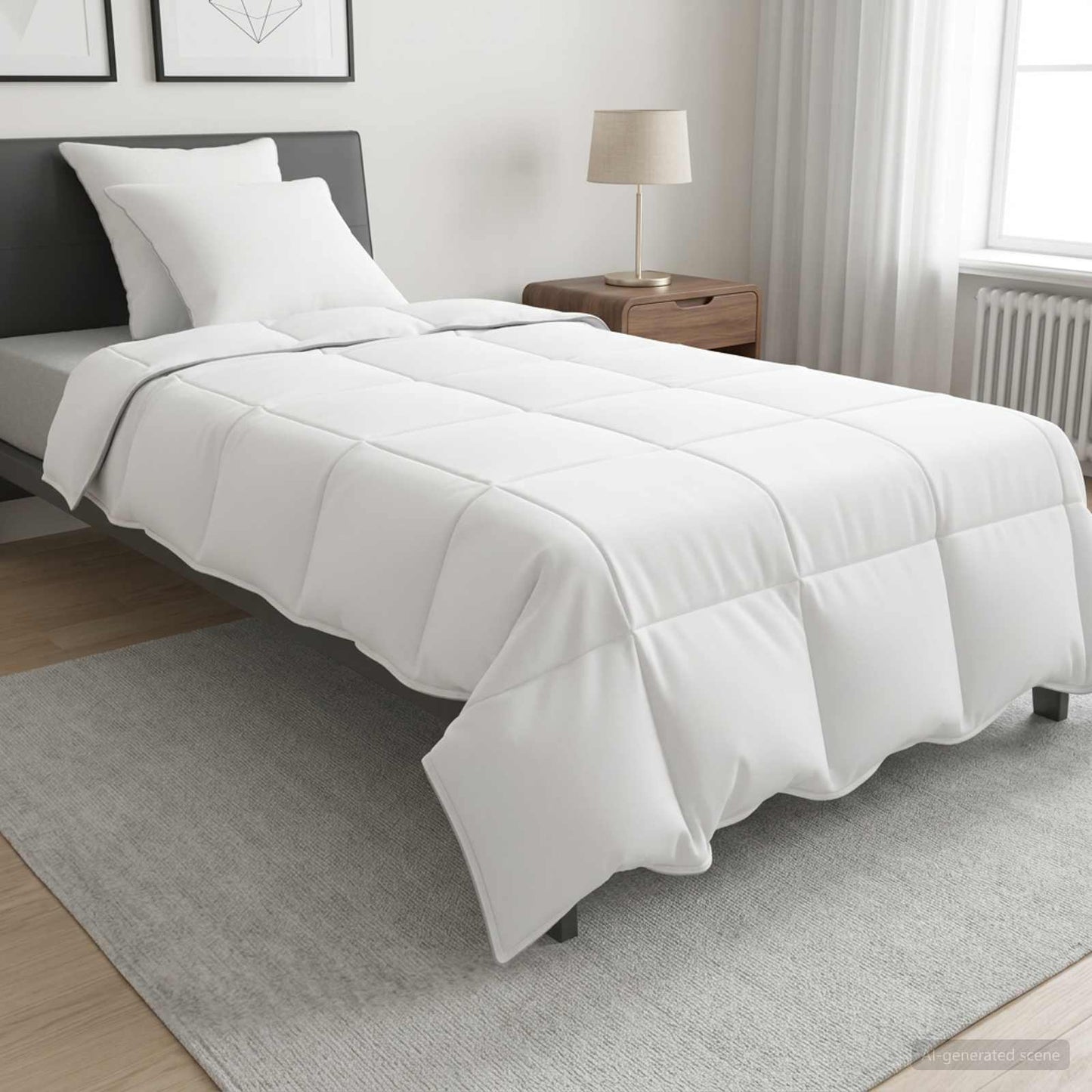 Set di Piumoni Bianco 140 x 220 cm Poliestere, Bamboo