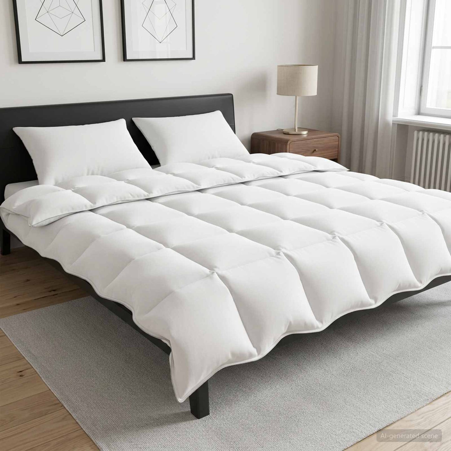 Set Duvet e Cuscino da Letto 3 pz 200 x 200 cm Inverno Bianco