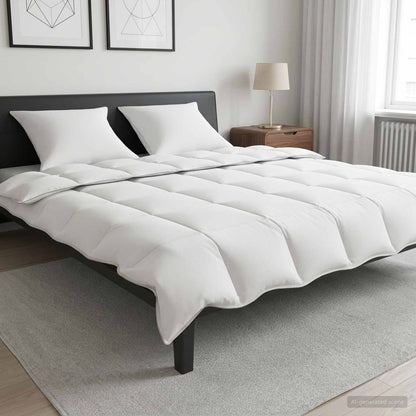 Set Duvet e Cuscino da Letto 3 pz 240 x 220 cm Inverno Bianco
