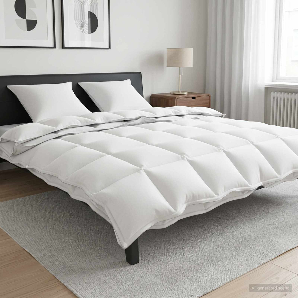 Set di Piumoni 3 pz 260 x 220 cm Tutte le stagioni Bambù Bianco