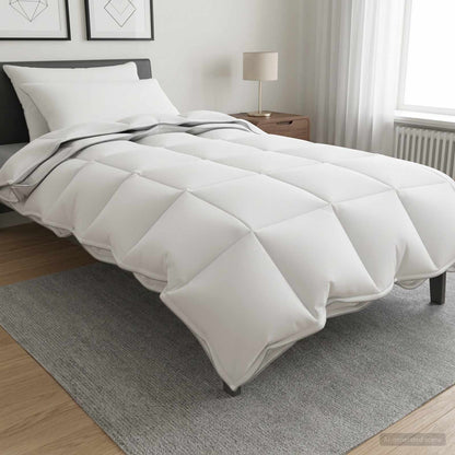 Set di Piumoni 3 pz 140 x 220 cm Tutte le stagioni Bambù Bianco