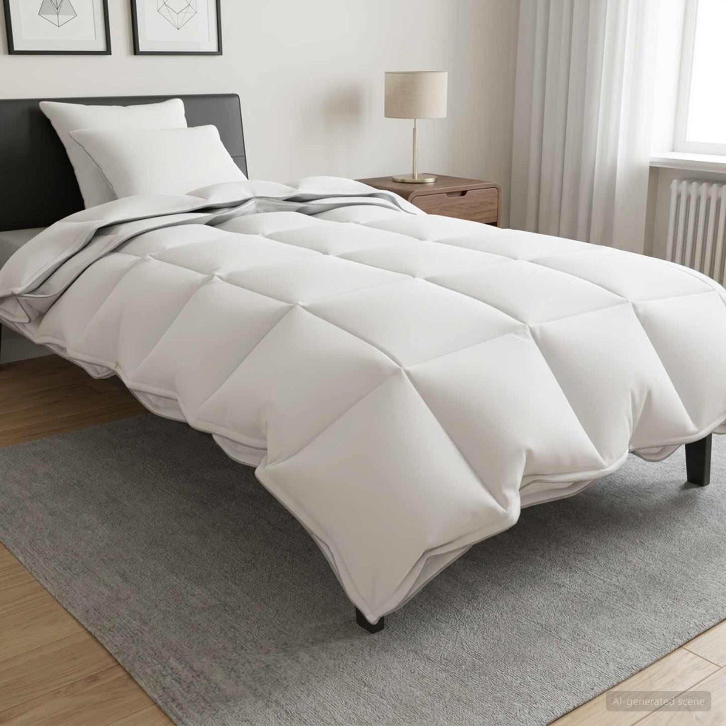 Set di Piumoni 3 pz 155 x 220 cm Tutte le stagioni Bambù Bianco