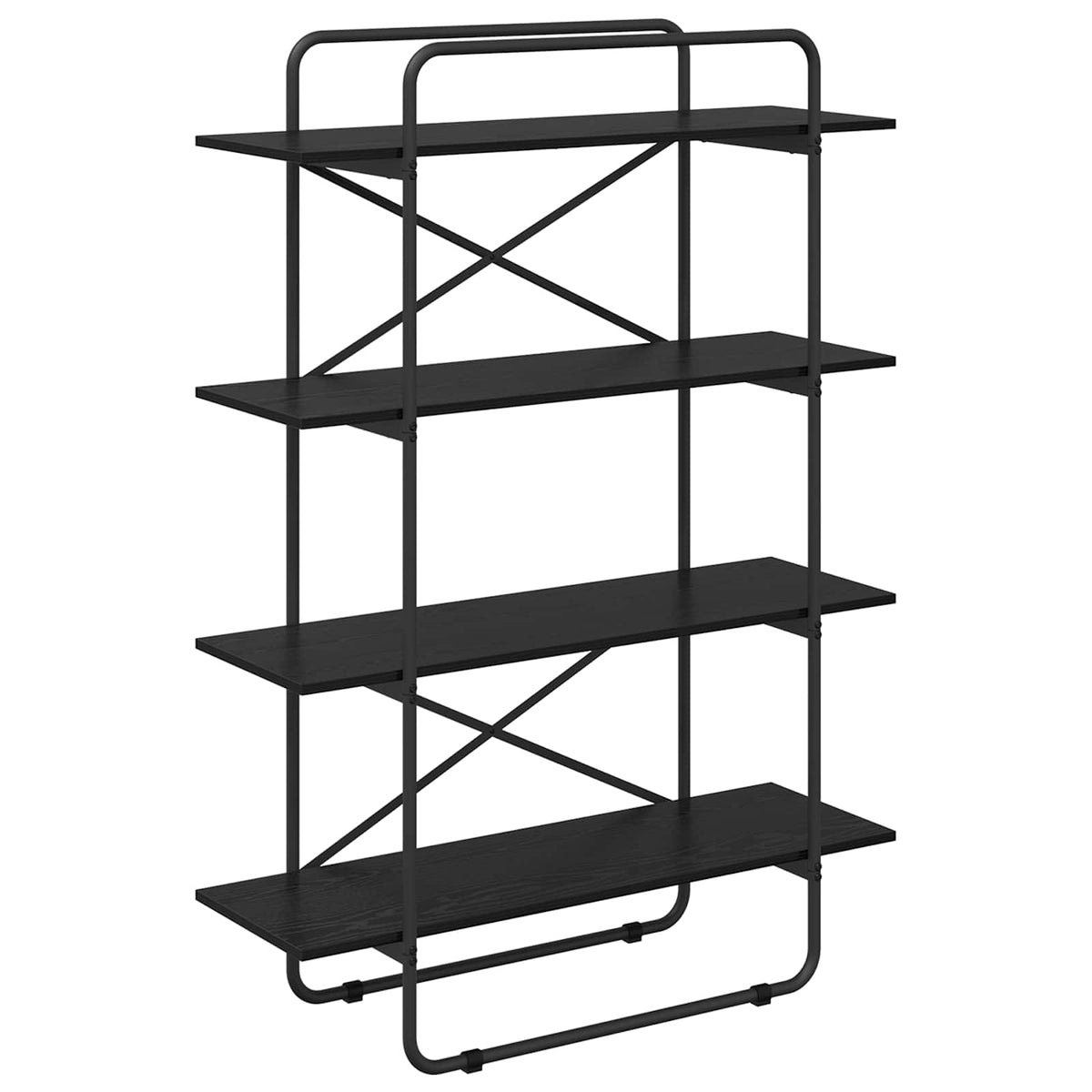 Libreria 4 livelli 100 x 35 x 140 cm PB Rovere Nero