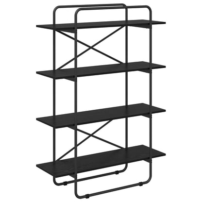 Libreria 4 livelli 100 x 35 x 140 cm PB Rovere Nero