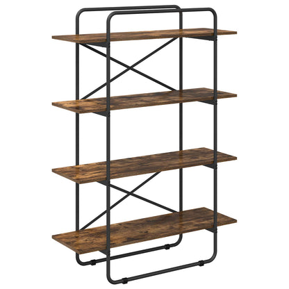 Libreria 4 livelli 100 x 35 x 140 cm PB Rovere Fumo | homemem39