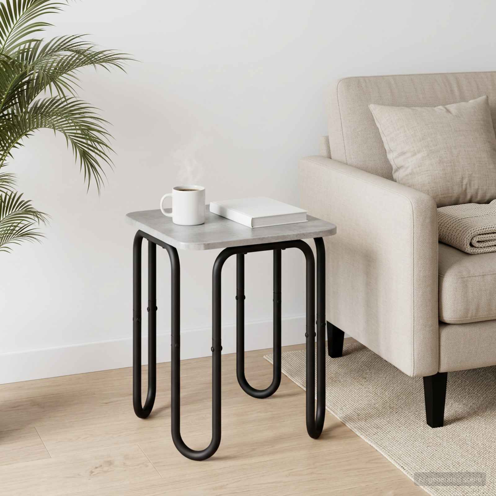 Tavolino da salotto Grigio Cemento 40 x 40 x 45 cm | homemem39