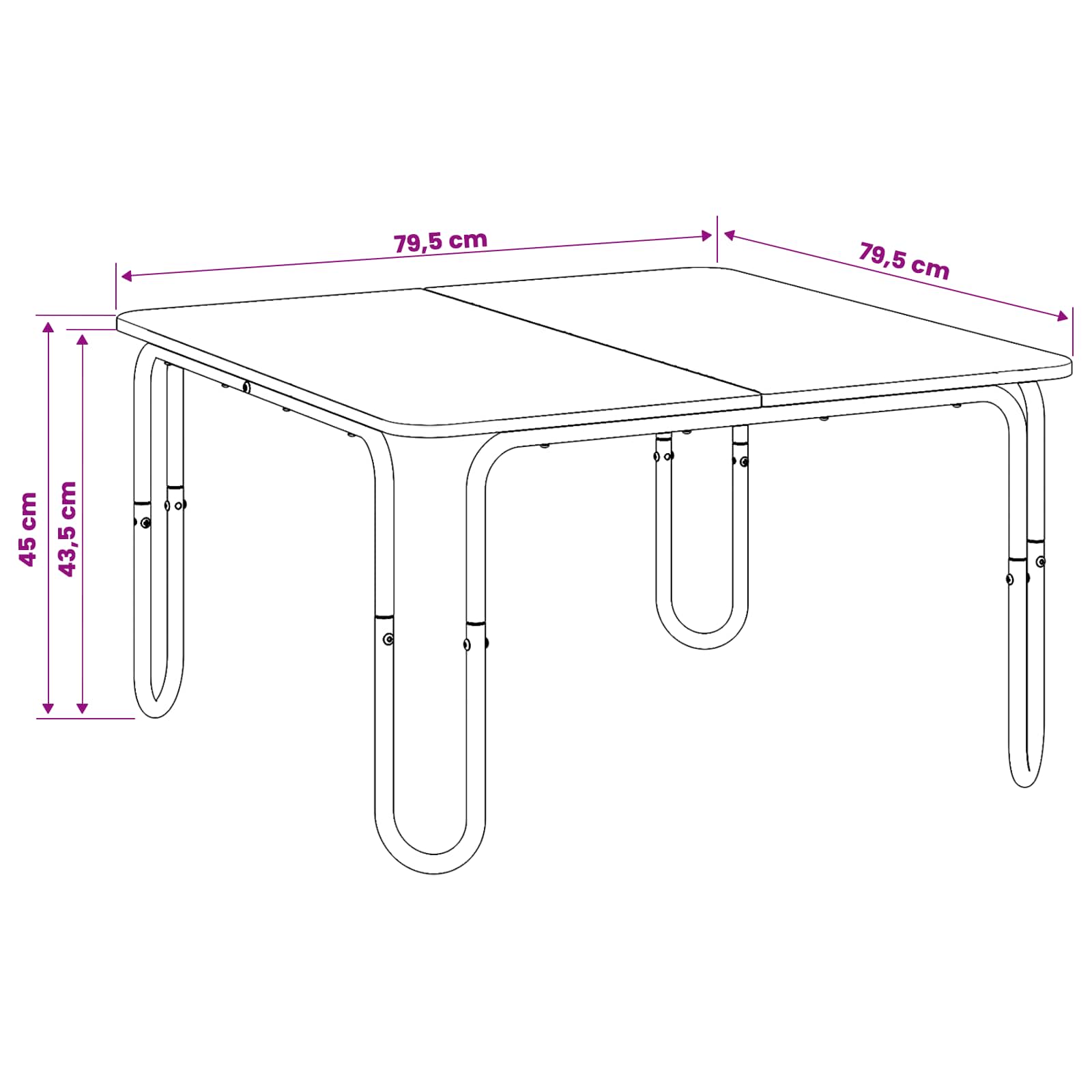 Tavolino da salotto Rovere Artigianale 79,5 x 79,5 x 45 cm | homemem39