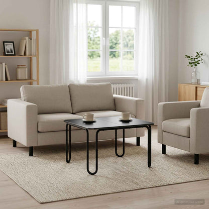 Tavolino da salotto Nero 100 x 100 x 45 cm Legno ingegnerizzato | homemem39