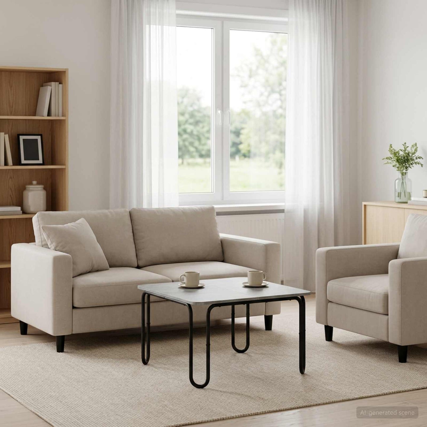Tavolino da salotto Grigio Cemento 100 x 100 x 45 cm | homemem39