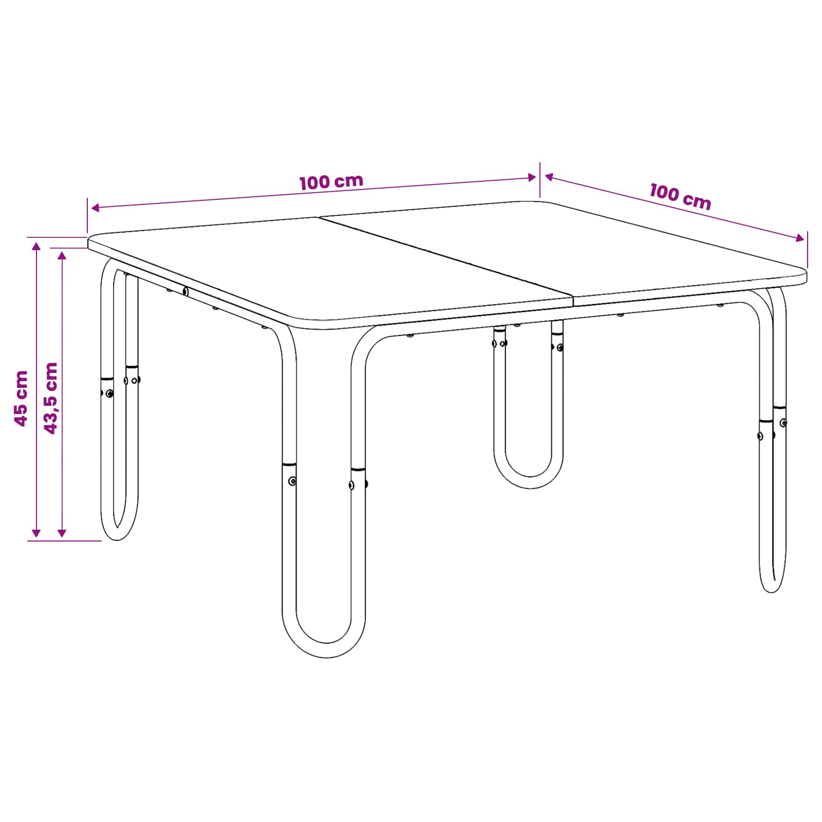 Tavolino da salotto Grigio Cemento 100 x 100 x 45 cm | homemem39