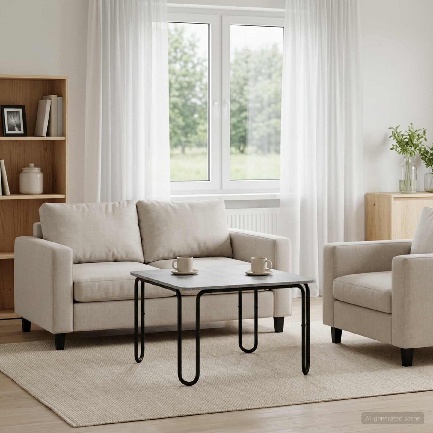 Tavolino da salotto Sonoma grigio 100 x 100 x 45 cm | homemem39