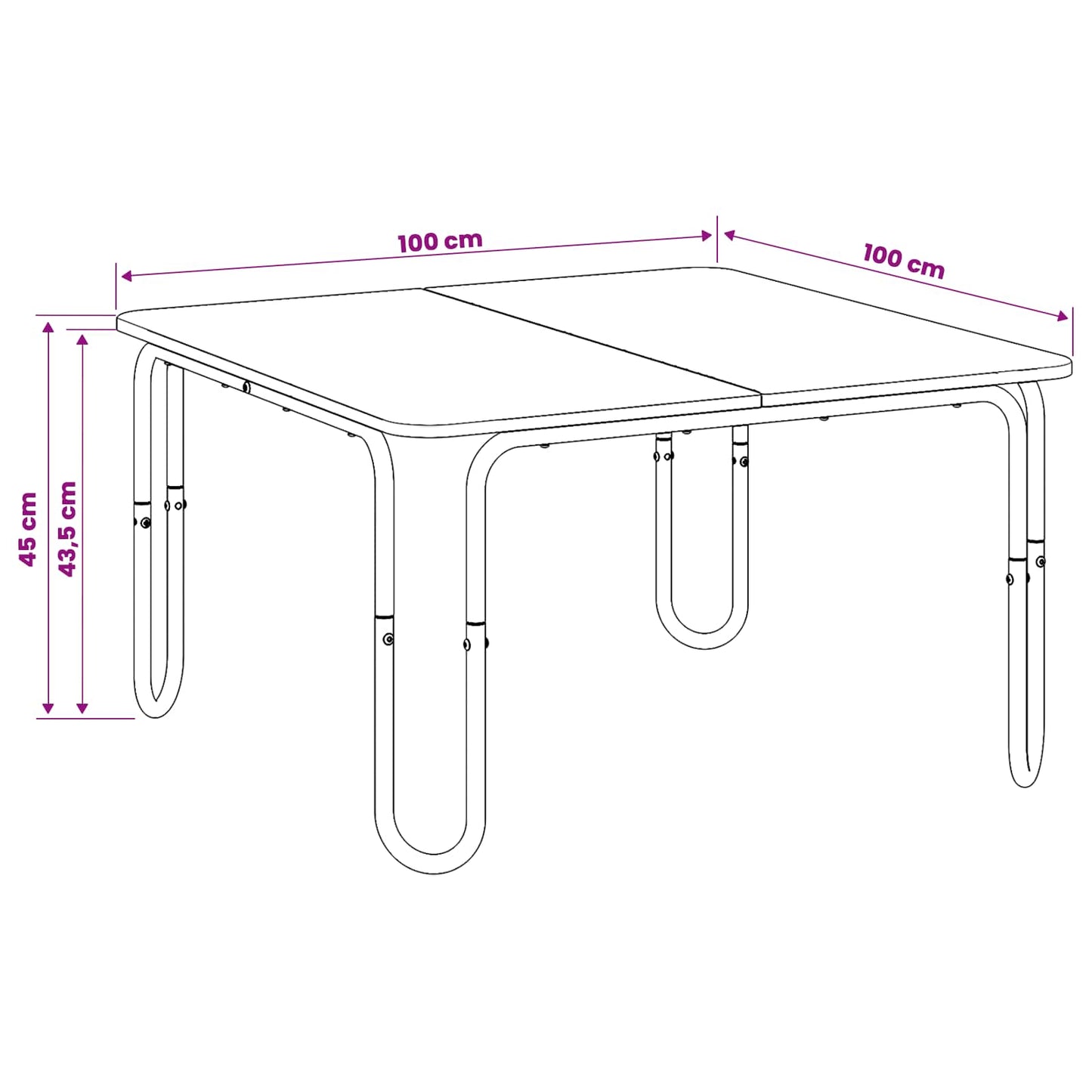 Tavolino da salotto Legno antico 100 x 100 x 45 cm | homemem39