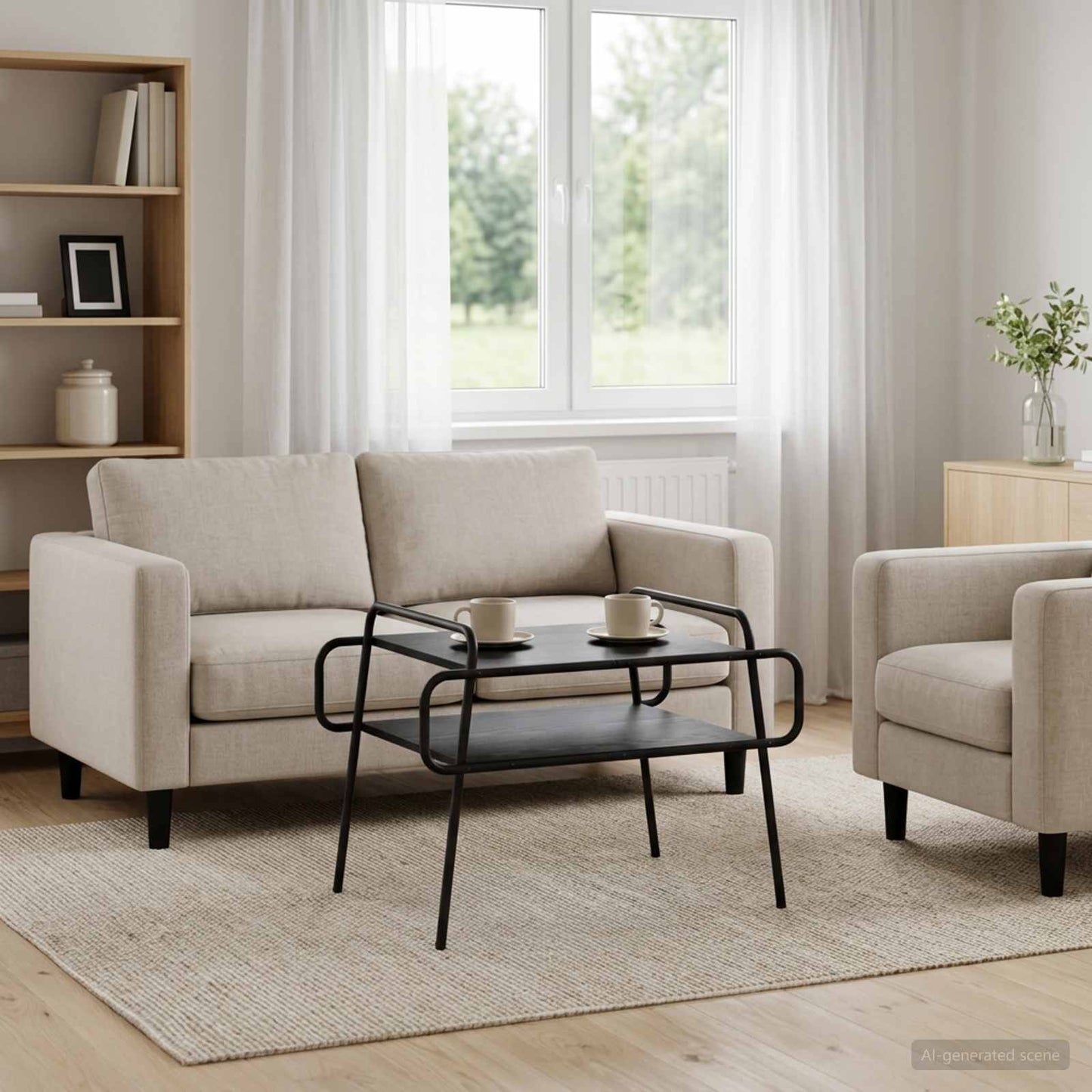 Tavolino da salotto Rovere Nero 70 x 50 x 51 cm | homemem39