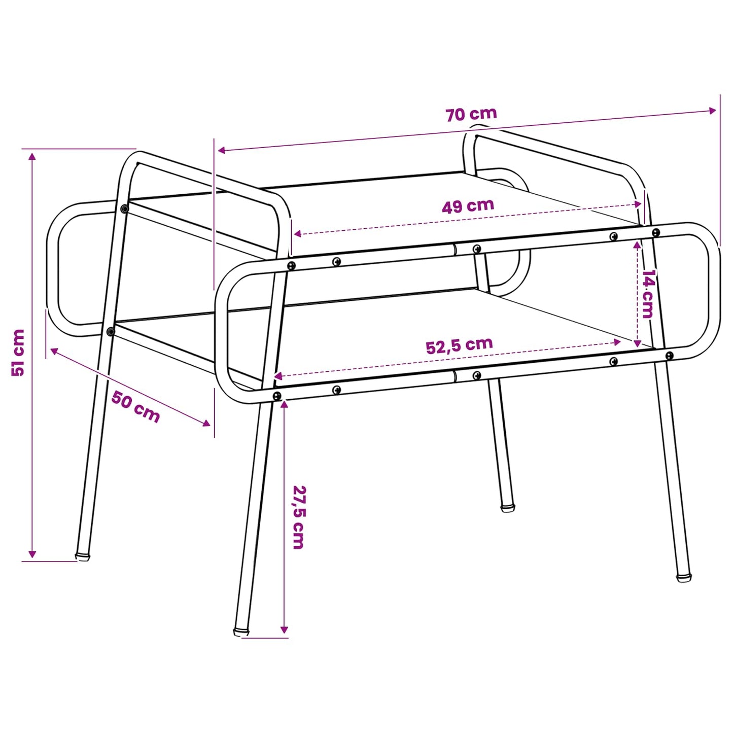Tavolino da salotto Rovere Fumo 70 x 50 x 51 cm | homemem39