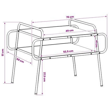 Tavolino da salotto Rovere Fumo 70 x 50 x 51 cm | homemem39