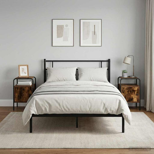 Armadio da Notte 2 pz Rovere Fumo Legno ingegnerizzato | homemem39