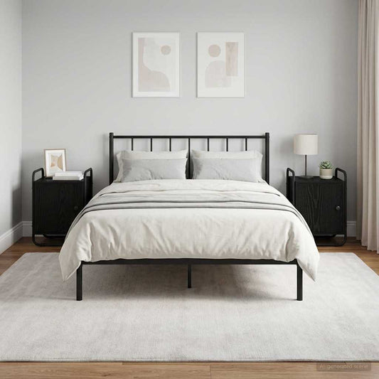 Armadio da Notte 2 pz Rovere Nero Legno ingegnerizzato