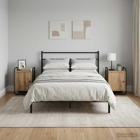 Armadio da Notte 2 pz Rovere Artigianale Legno ingegnerizzato | homemem39