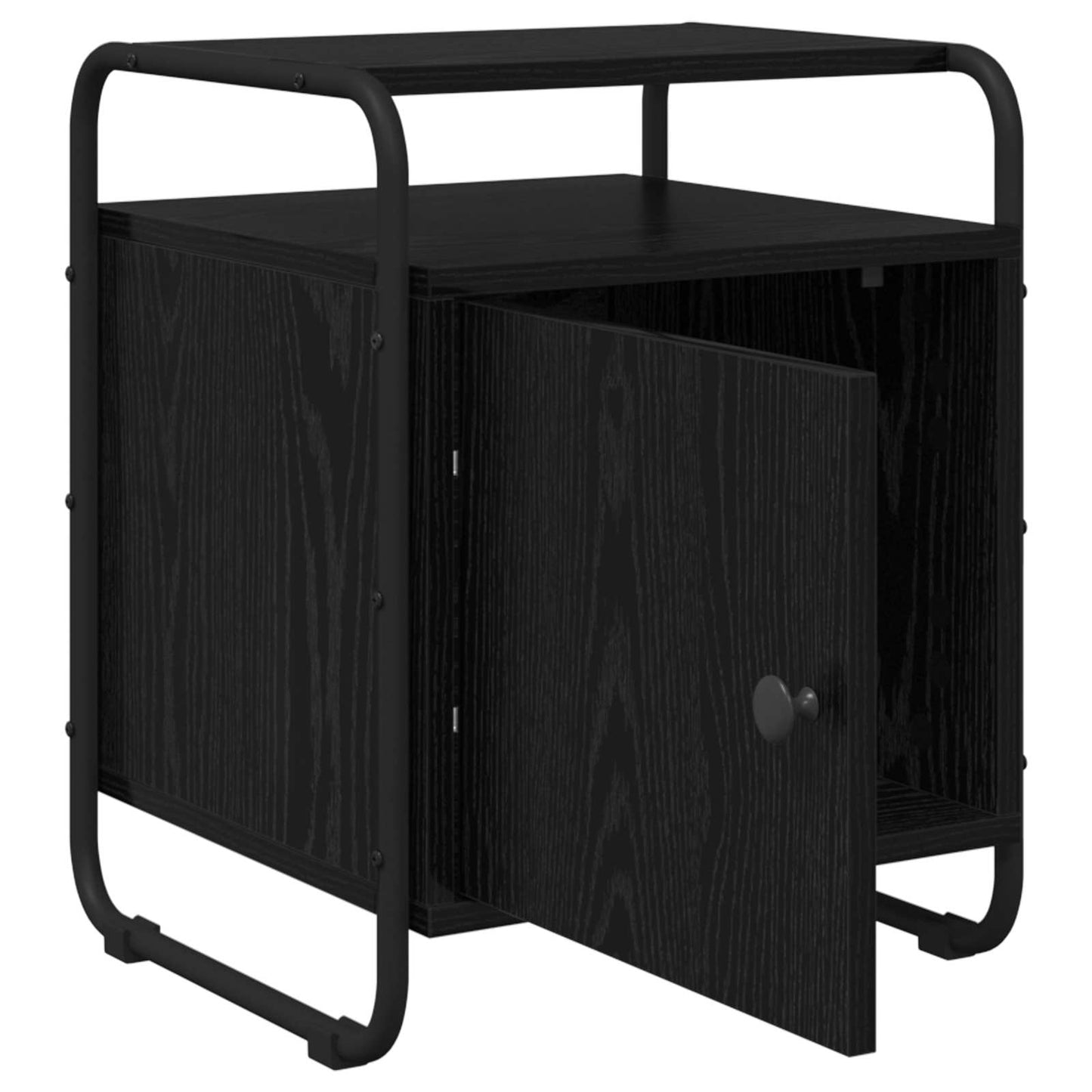 Armadio da Notte 2 pz Rovere Nero Legno ingegnerizzato | homemem39