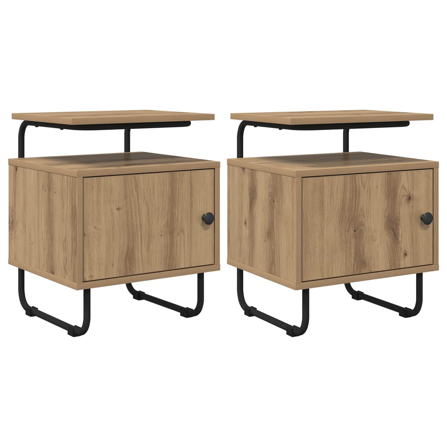 Armadio da Notte 2 pz Rovere Artigianale Legno ingegnerizzato | homemem39