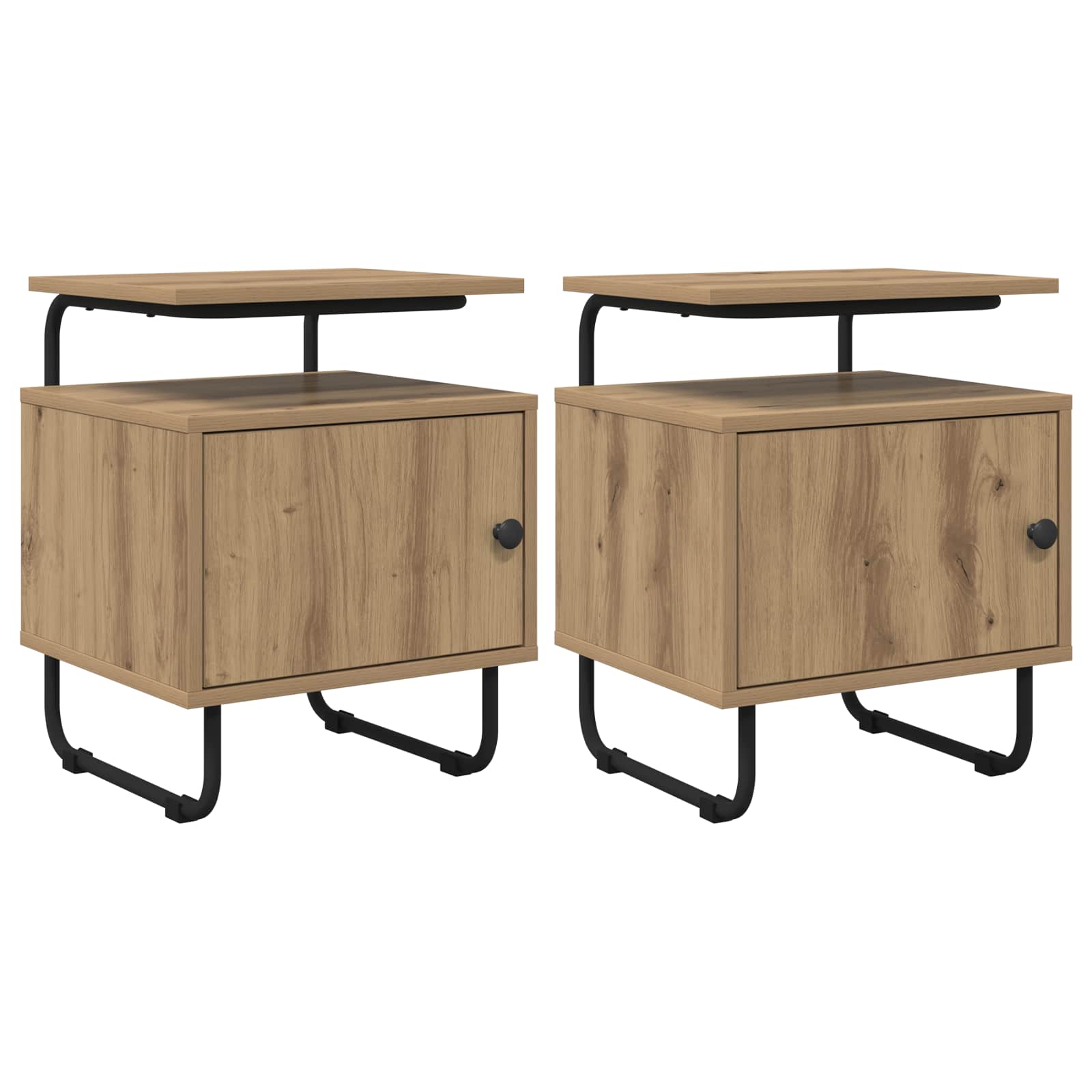 Armadio da Notte 2 pz Rovere Artigianale Legno ingegnerizzato | homemem39