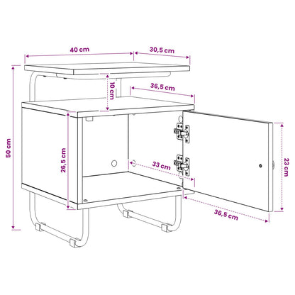 Armadio da Notte 2 pz Rovere Artigianale Legno ingegnerizzato | homemem39