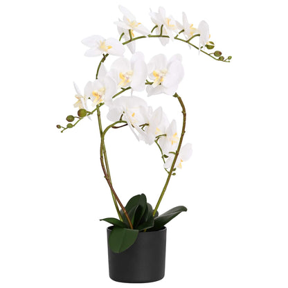 Pianta di Orchidea Artificiale con Vaso Bianco 45 x 15 x 65 cm