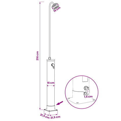 Doccia Solare con Testa Doccia 20 l PVC, ABS, Lega di zinco | homemem39