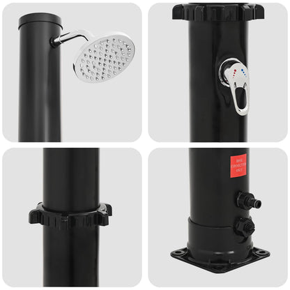 Doccia solare con testa doccia e rubinetto 20 l Nero | homemem39