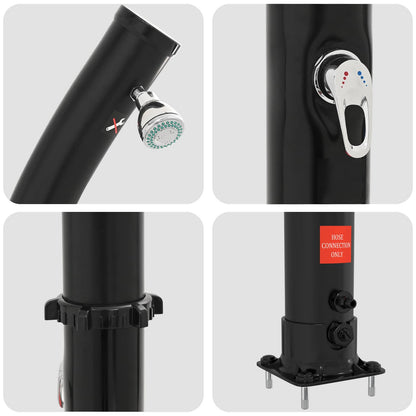 Doccia Solare con Doccetta 20 l PVC, ABS, Lega di zinco Nero | homemem39