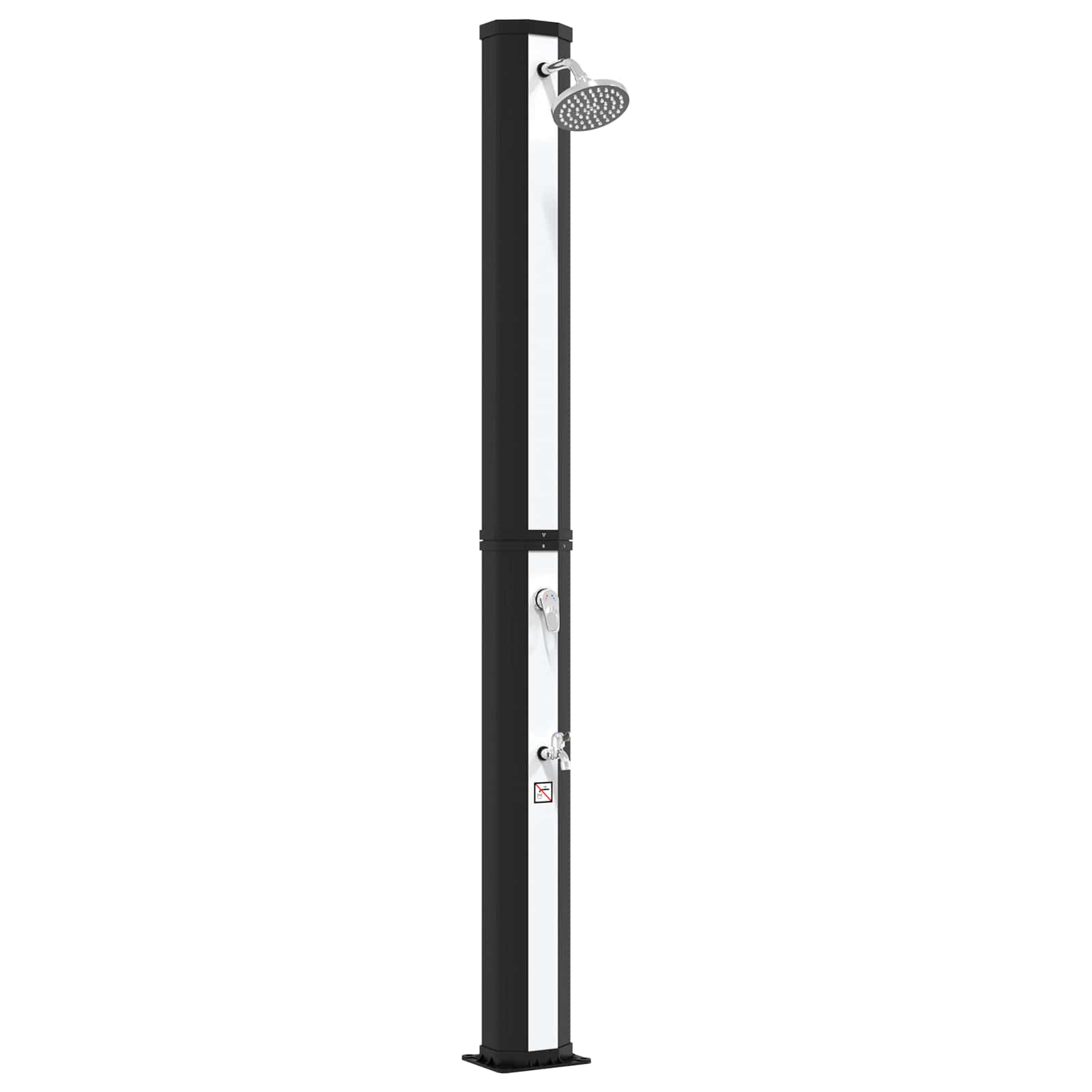 Doccia solare con testa doccia e rubinetto 40 l Nero e Argento | homemem39