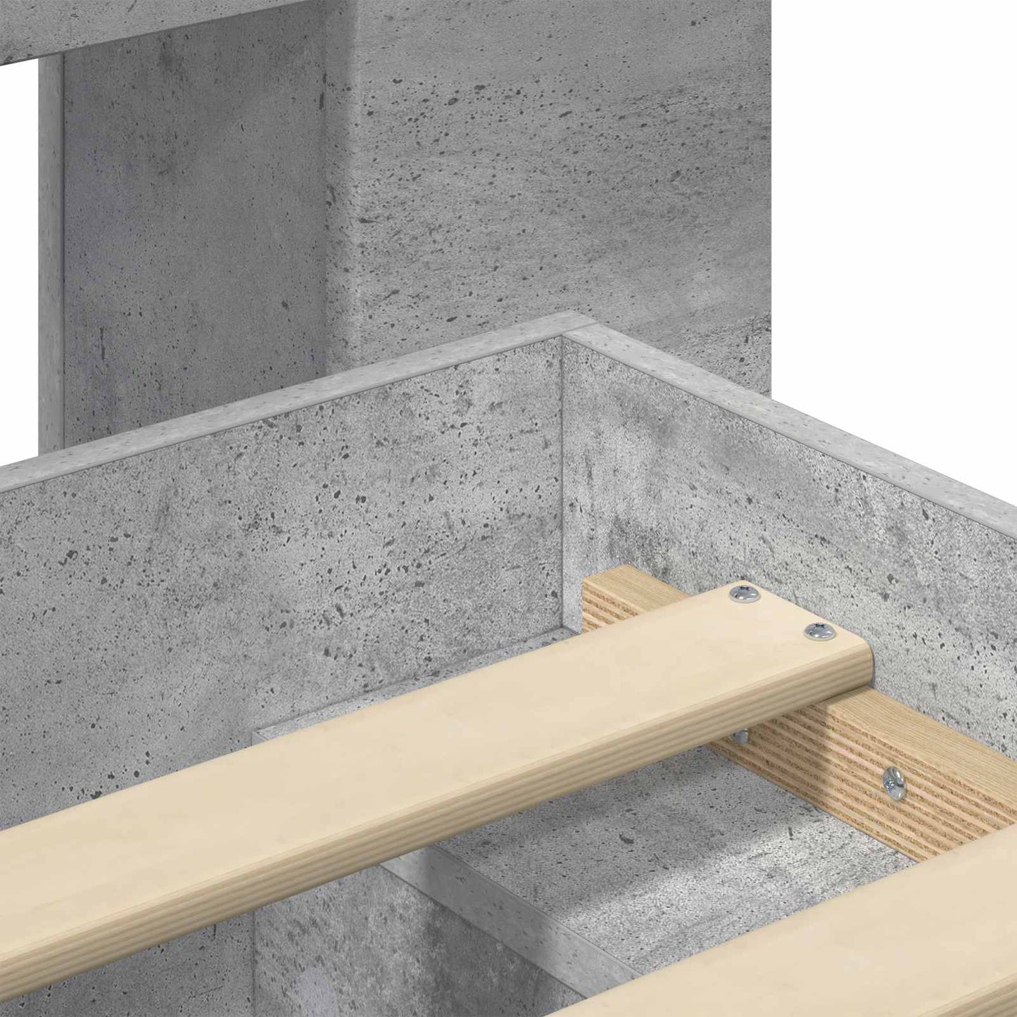 Telaio del letto con storage Grigio Cemento 75 x 190 cm | homemem39