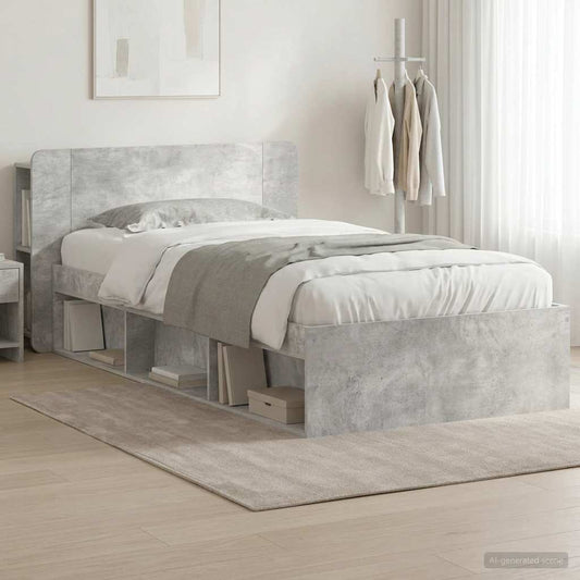 Telaio del letto con storage Grigio Cemento 75 x 190 cm | homemem39