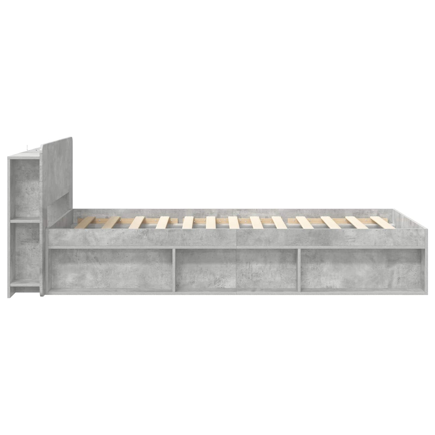 Telaio del letto con storage Grigio Cemento 75 x 190 cm | homemem39