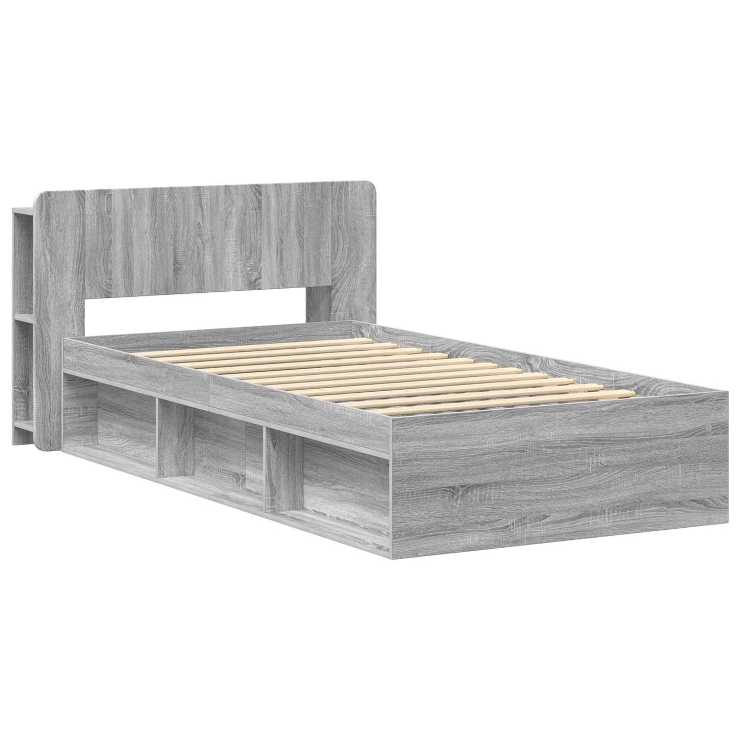 Telaio del letto con storage Sonoma grigio 75 x 190 cm | homemem39