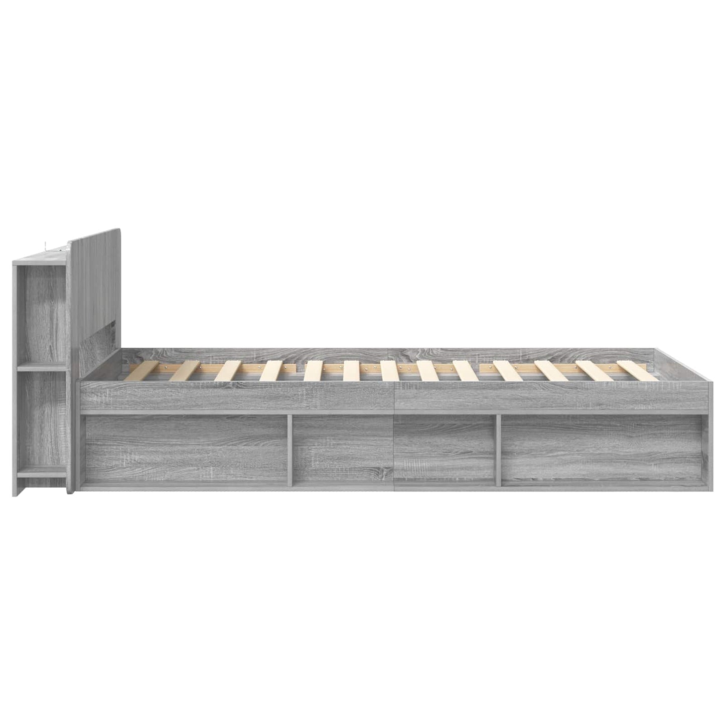 Telaio del letto con storage Sonoma grigio 75 x 190 cm | homemem39