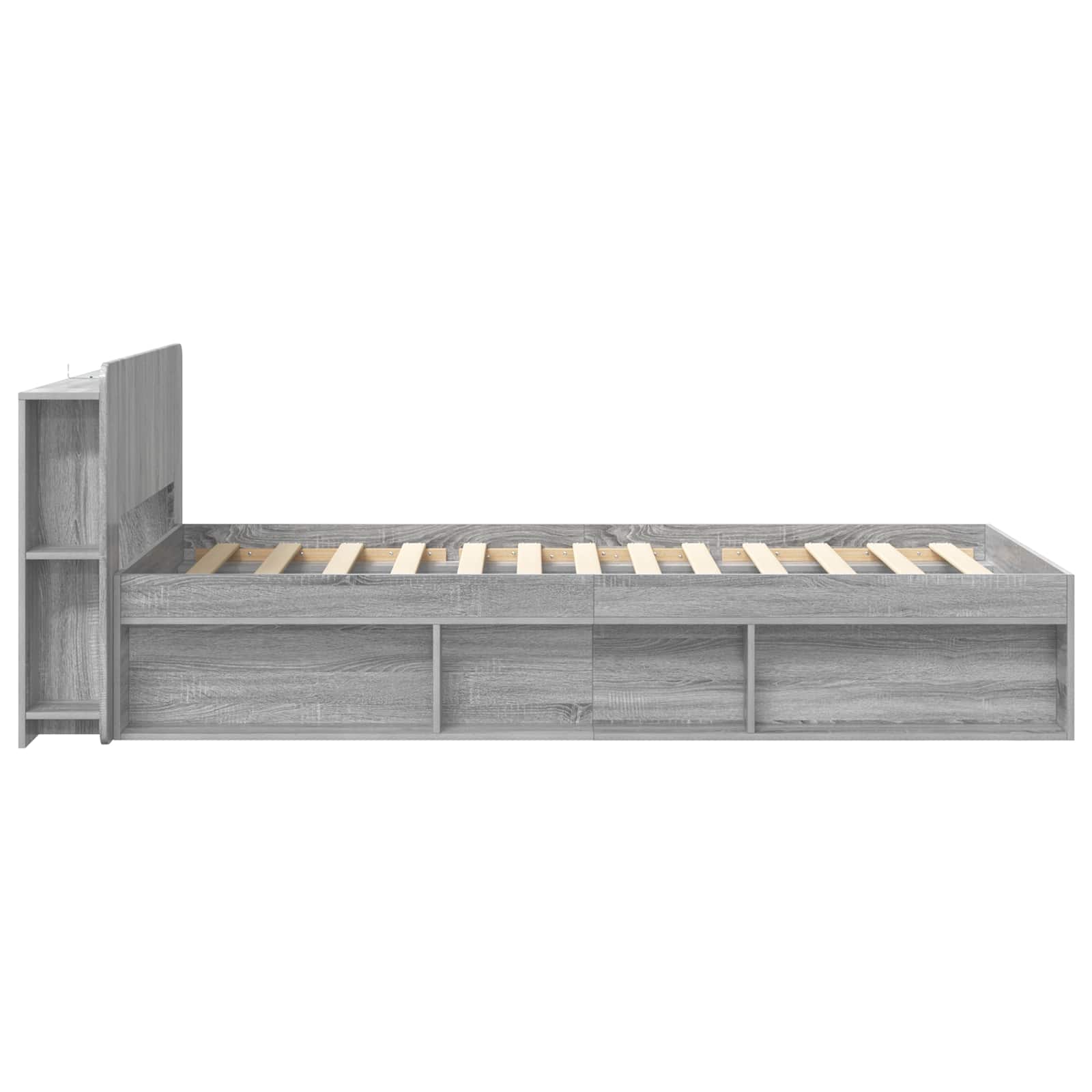 Telaio del letto con storage Sonoma grigio 75 x 190 cm | homemem39
