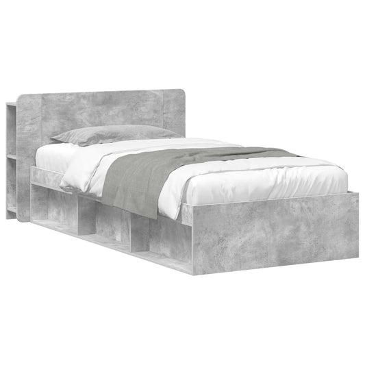 Telaio del letto con storage Grigio Cemento 80 x 200 cm | homemem39