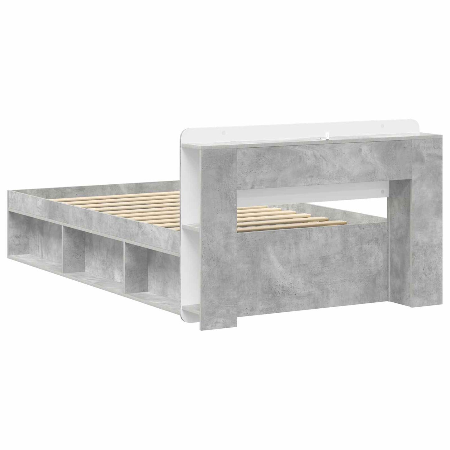 Telaio del letto con storage Grigio Cemento 80 x 200 cm | homemem39